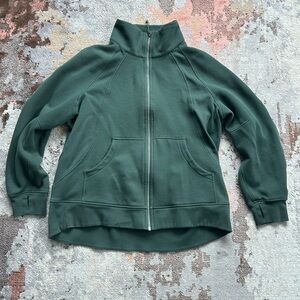 Lululemon Scuba Oversized Funnel Neck  Green Full-Up Sweater